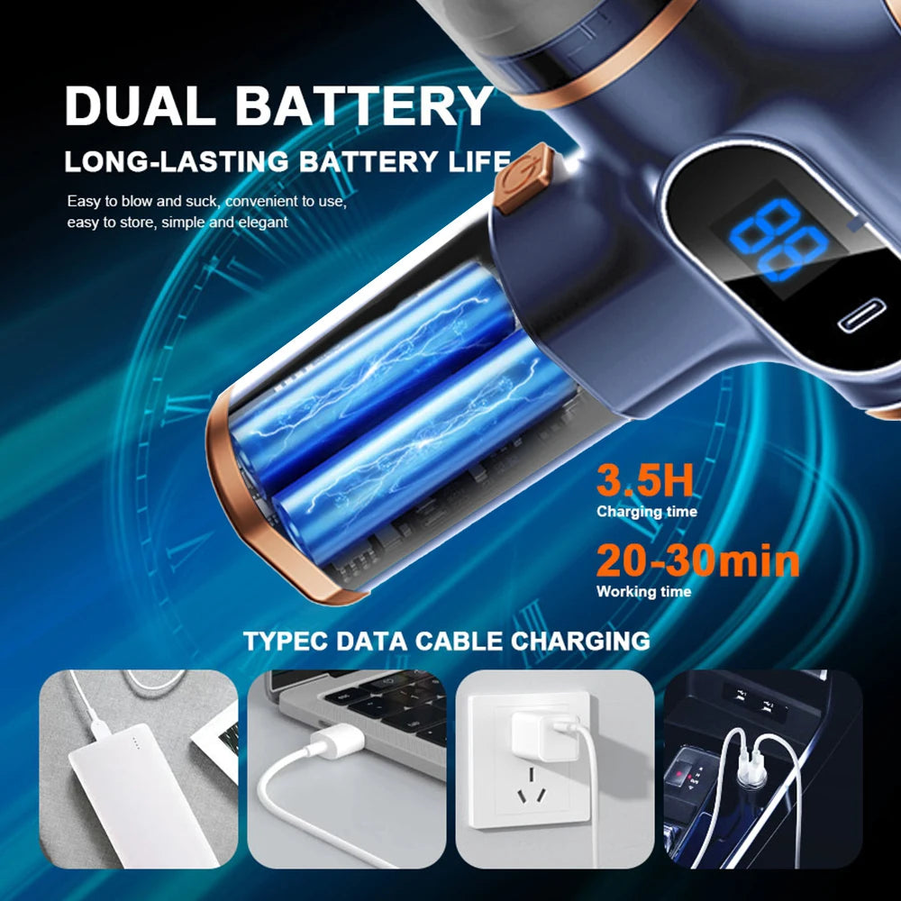Wireless Vacuum Cleaner: High Power Portable Wireless 148000Pa USB Handheld Cleaning Machine