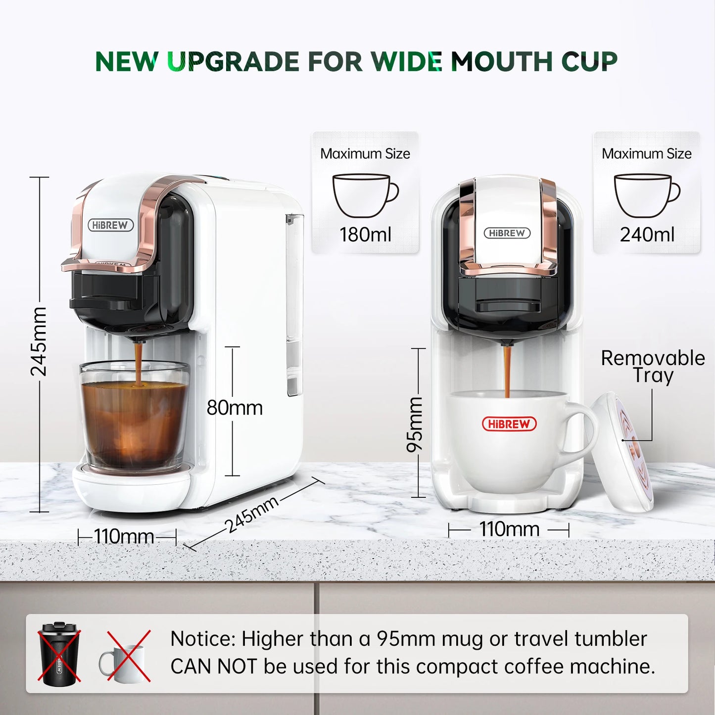 HiBREW Multiple Capsule Coffee Machine, Hot/Cold: 5 in 1