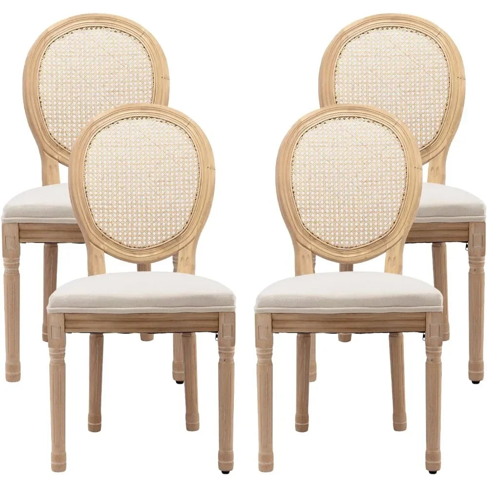 Fabric Upholstered French Country Dining Chairs, Choice of Color