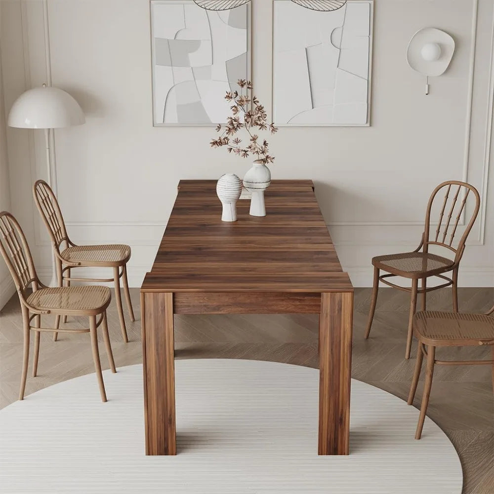 Versatile Expandable Dining Table for 12-14 Persons, 20" to 118" - 3 Color Choices