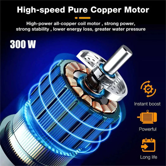 300W 30Bar Cordless High Pressure Car Washer, Pressure Washer: 12000mAh Battery