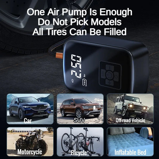 Air Pump: Compressor 12V 150PSI Electric Wireless Portable Inflator