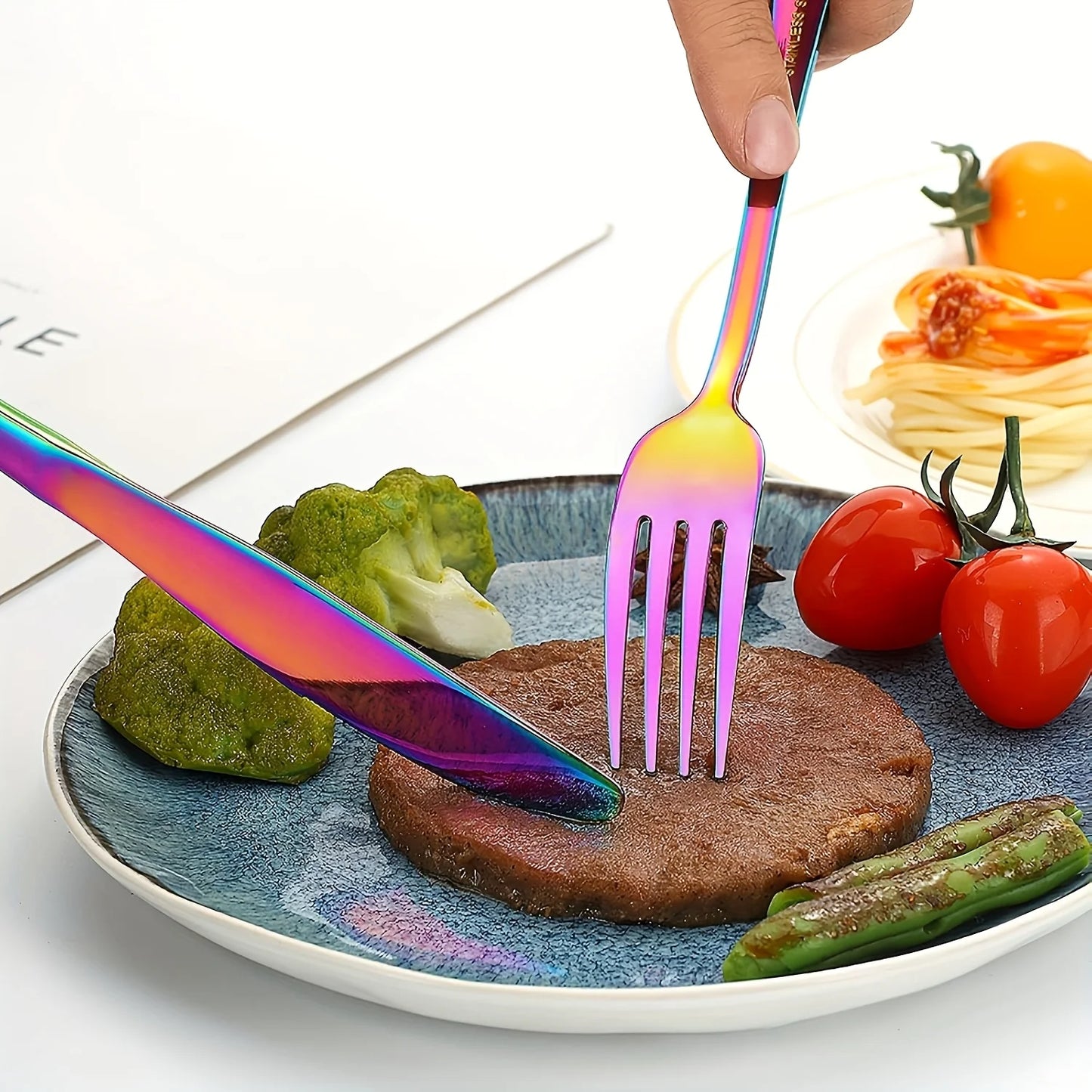 30/60pcs Stainless Steel High-end Tableware Set - Dishwasher Safe