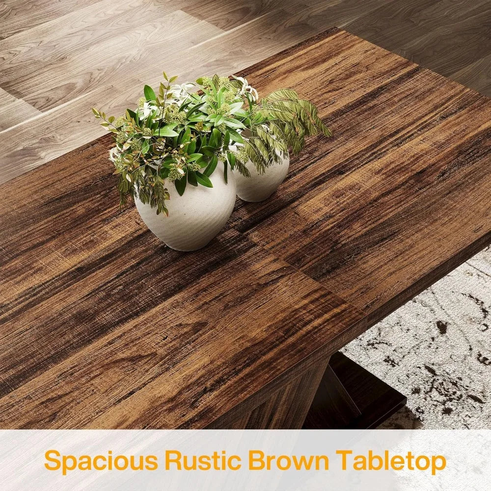 55-Inch Modern Farmhouse Dining Table for 4