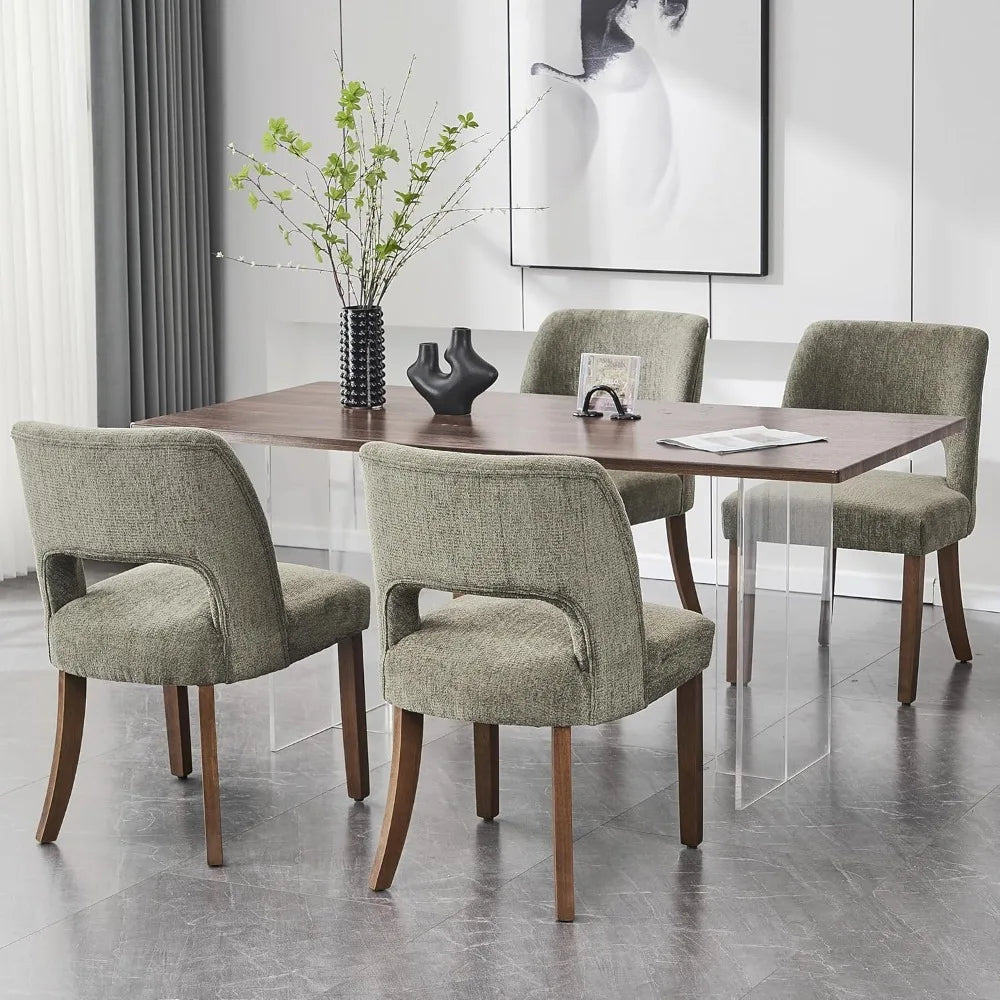 Modern Fabric Upholstered Dining Room Chair Set of 2, 8 Colors