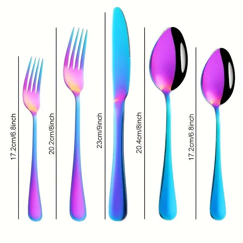30/60pcs Stainless Steel High-end Tableware Set - Dishwasher Safe