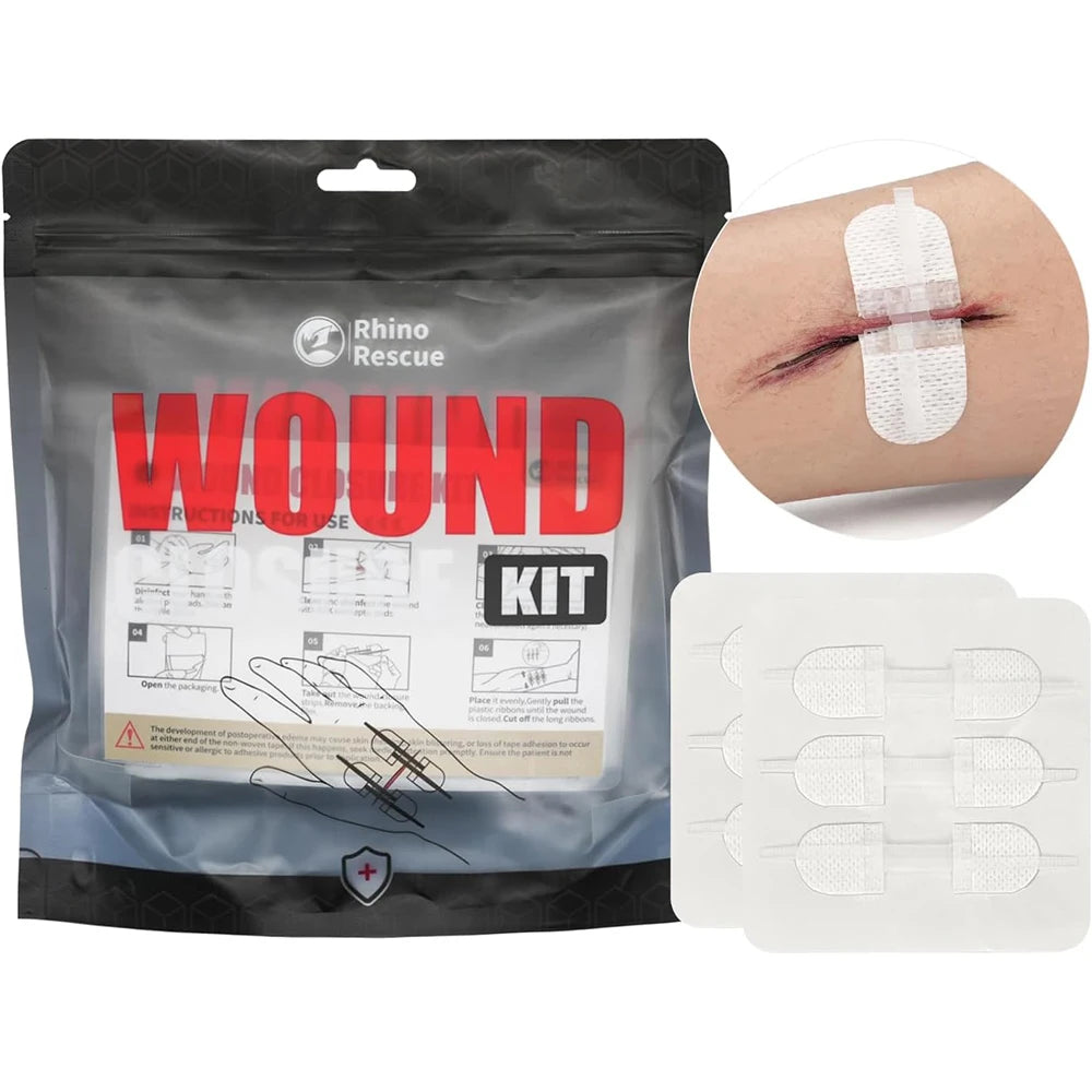 RHINO RESCUE Zip Stitch 6pcs with Wound Dressings