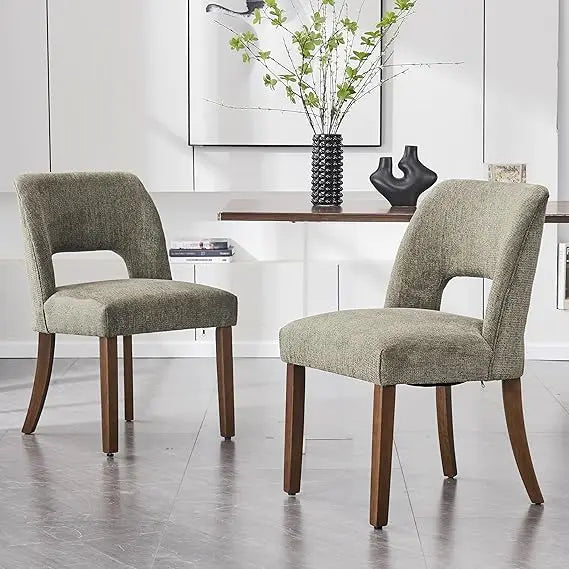 Modern Fabric Upholstered Dining Room Chair Set of 2, 8 Colors