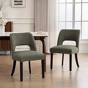 Modern Fabric Upholstered Dining Room Chair Set of 2, 8 Colors