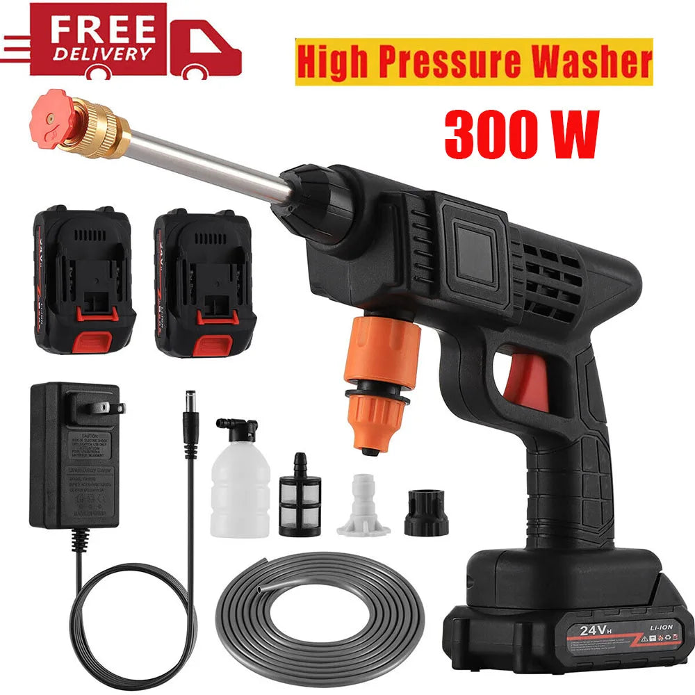 300W 30Bar Cordless High Pressure Car Washer, Pressure Washer: 12000mAh Battery