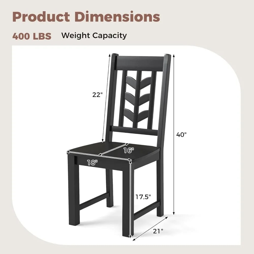 Wooden Dining Chairs Set of 4, Leaf-Shaped High Back, Color Choice, Max Load 400 LBS