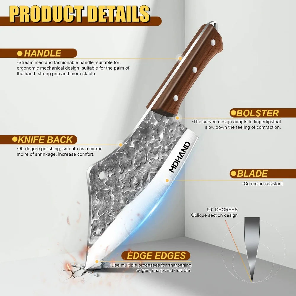 7Inch Beautiful Hand Forged Butcher Knife, Stainless Steel