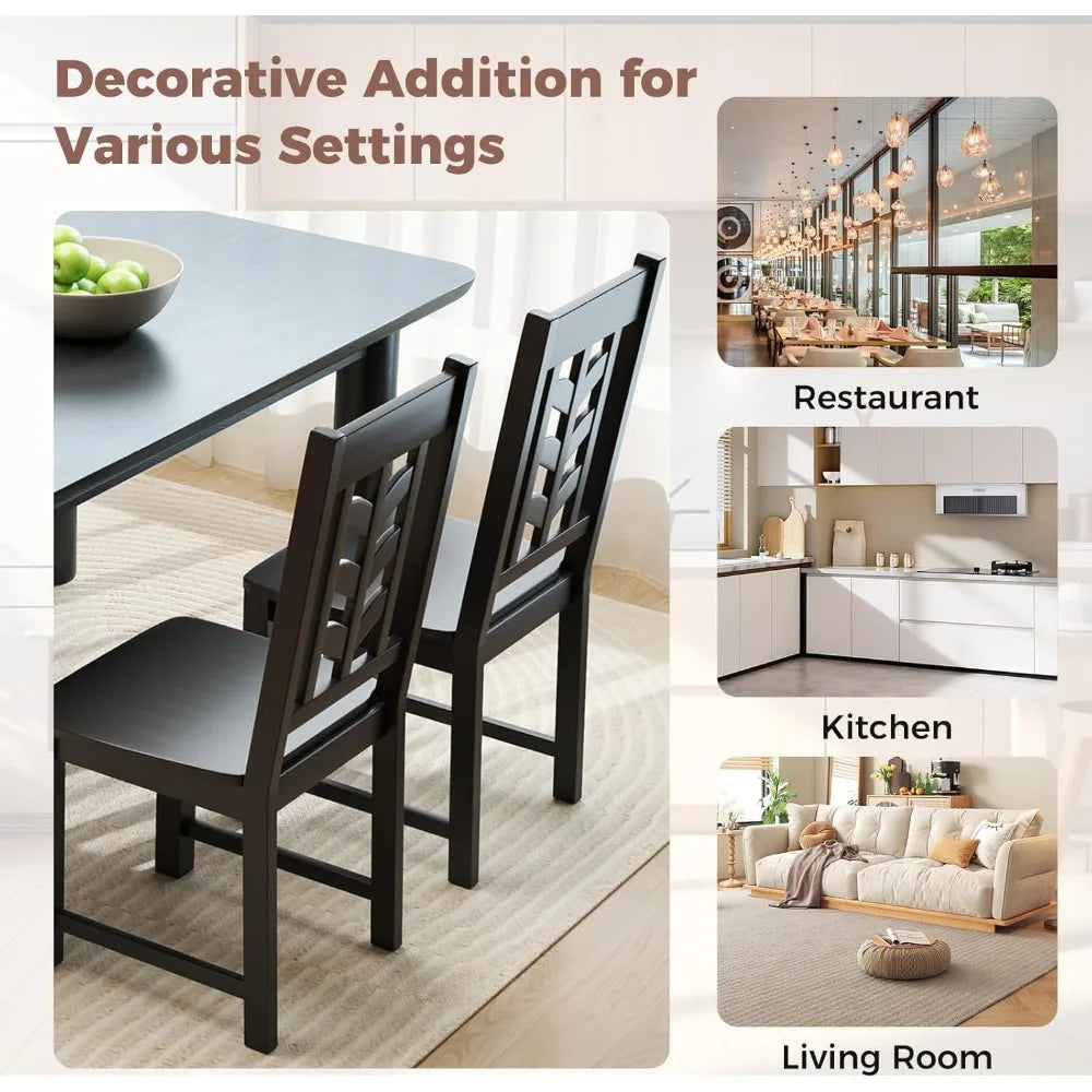 Wooden Dining Chairs Set of 4, Leaf-Shaped High Back, Color Choice, Max Load 400 LBS