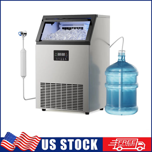 Under Counter Ice Maker with 34LBS Ice Bin, Freestanding Machine for Home Cafe