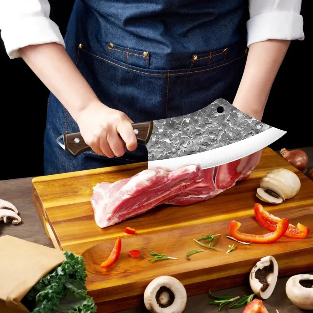 7Inch Beautiful Hand Forged Butcher Knife, Stainless Steel