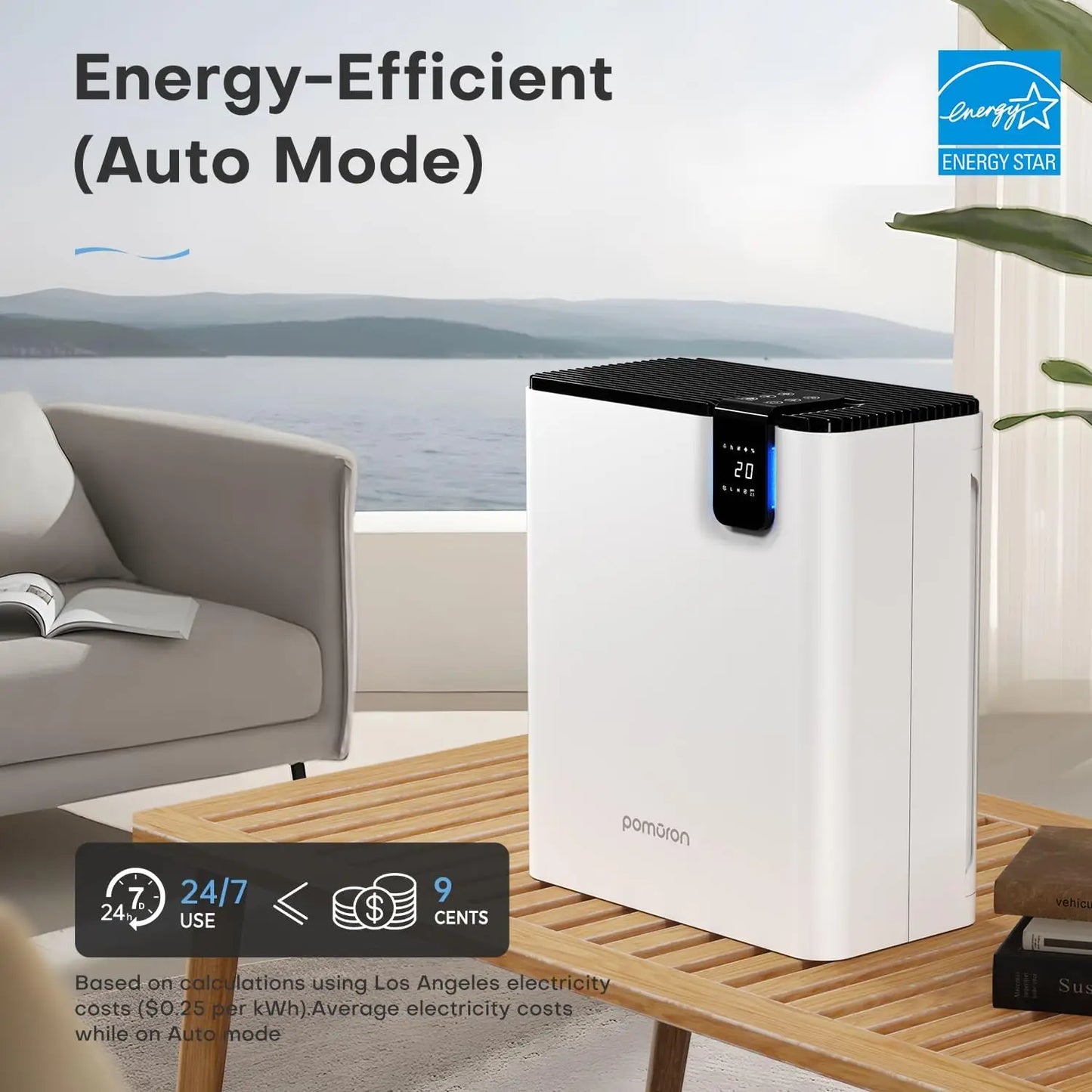 Air Purifier - 2500Ft² Coverage with H13 HAPA Dual Purification Smart Auto Function CADR Timing Setting