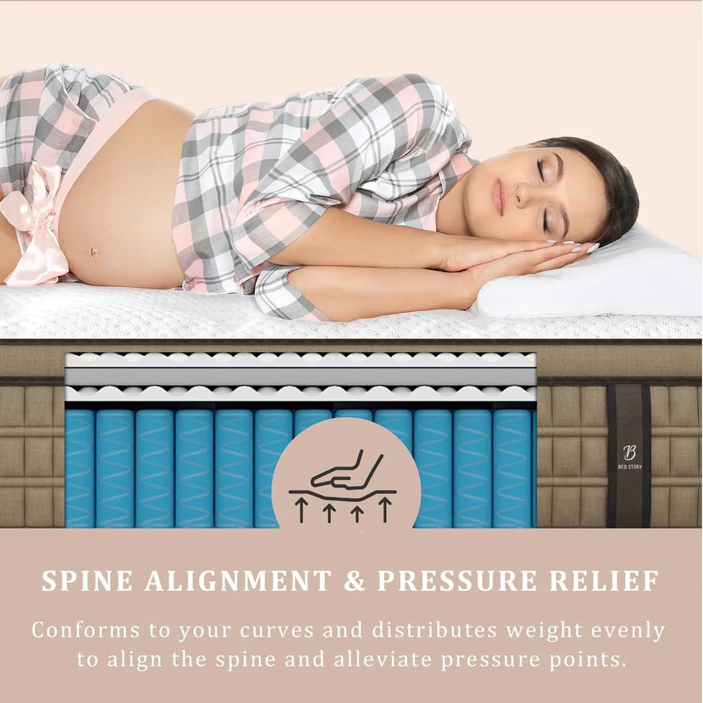 12 Inch Full to King Hybrid Gel Memory Foam Mattress, Breathable Fabric for Comfortable Sleep