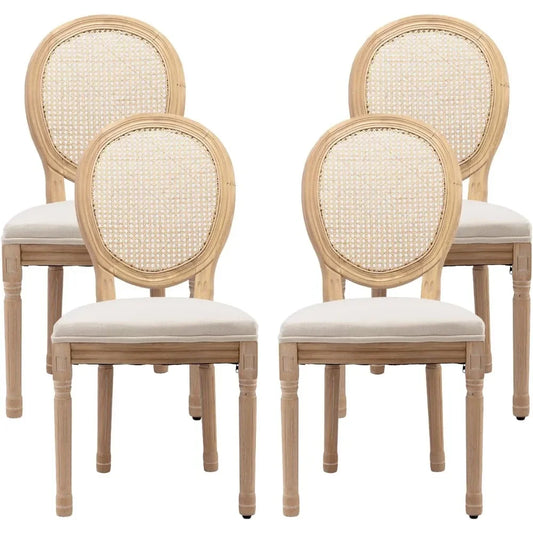 Fabric Upholstered French Country Dining Chairs, Choice of Color
