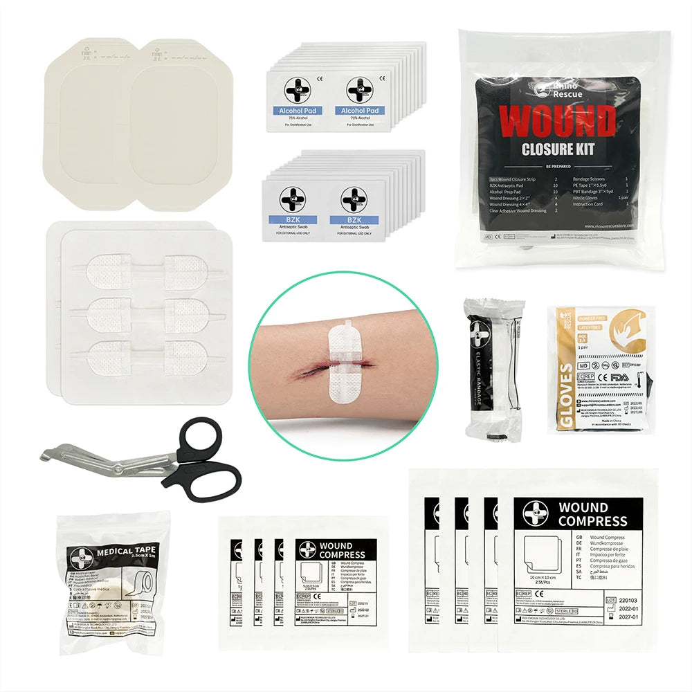 RHINO RESCUE Zip Stitch 6pcs with Wound Dressings