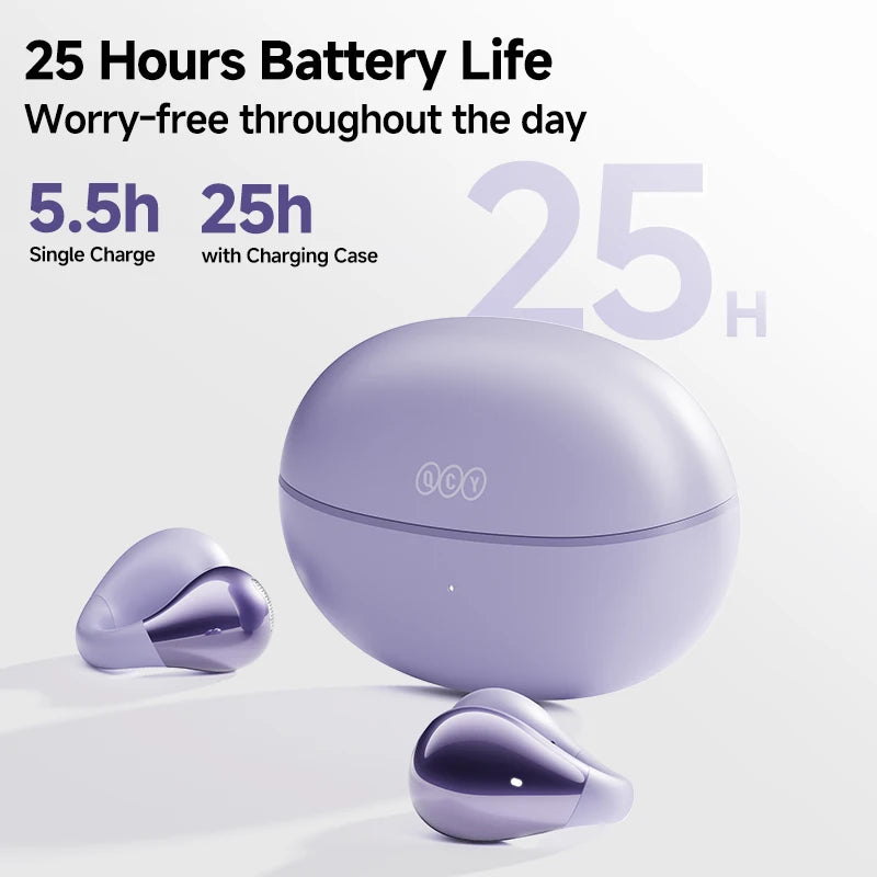 Ear Clip Headphones: Bluetooth 5.4 Wireless, Open Ear Sports TWS Earbuds