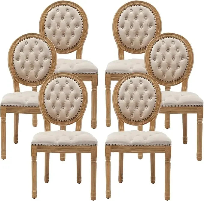 Fabric Upholstered French Country Dining Chairs, Choice of Color