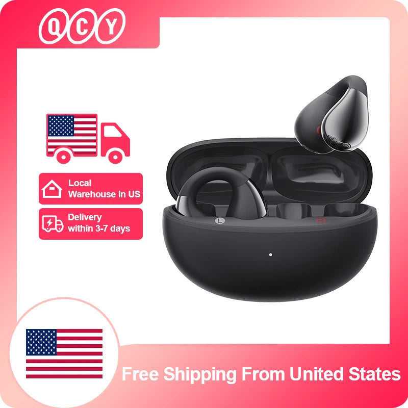 Ear Clip Headphones: Bluetooth 5.4 Wireless, Open Ear Sports TWS Earbuds