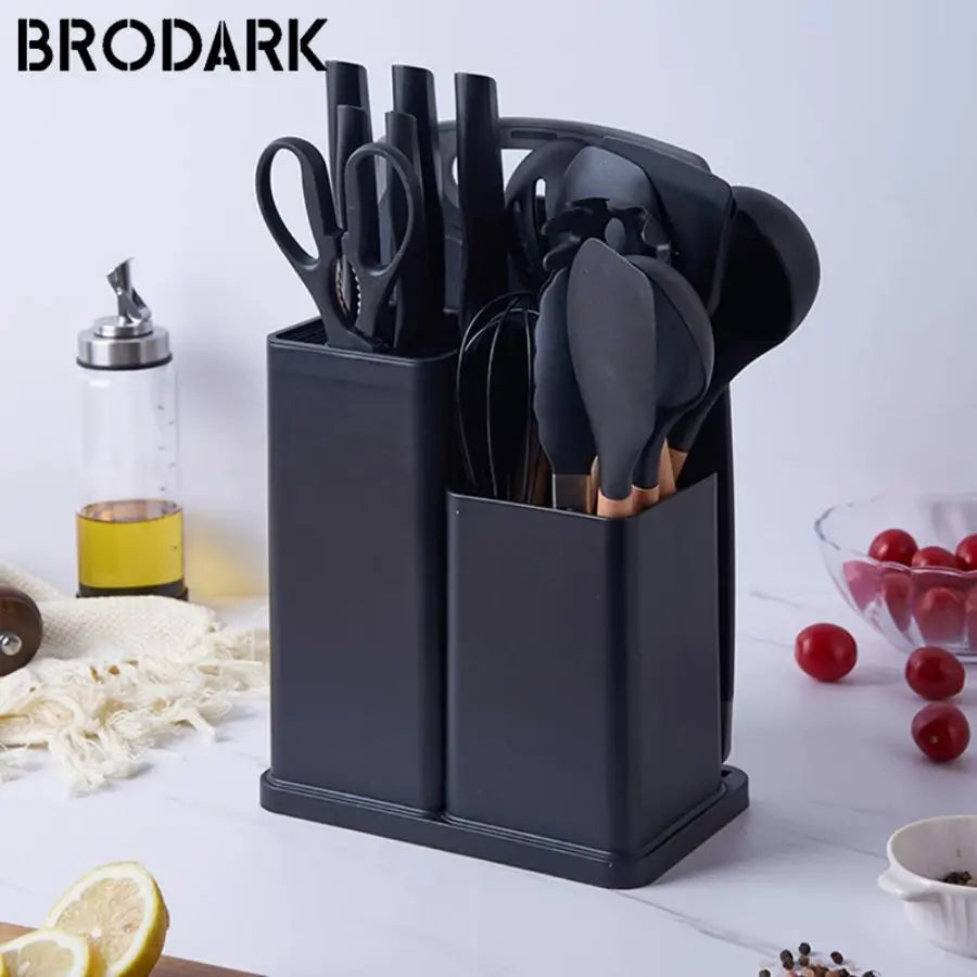 Bucket Silicone Kitchenware Sets - 19 Piece, Food Grade Silicone Cooking Utensils, 6 color options