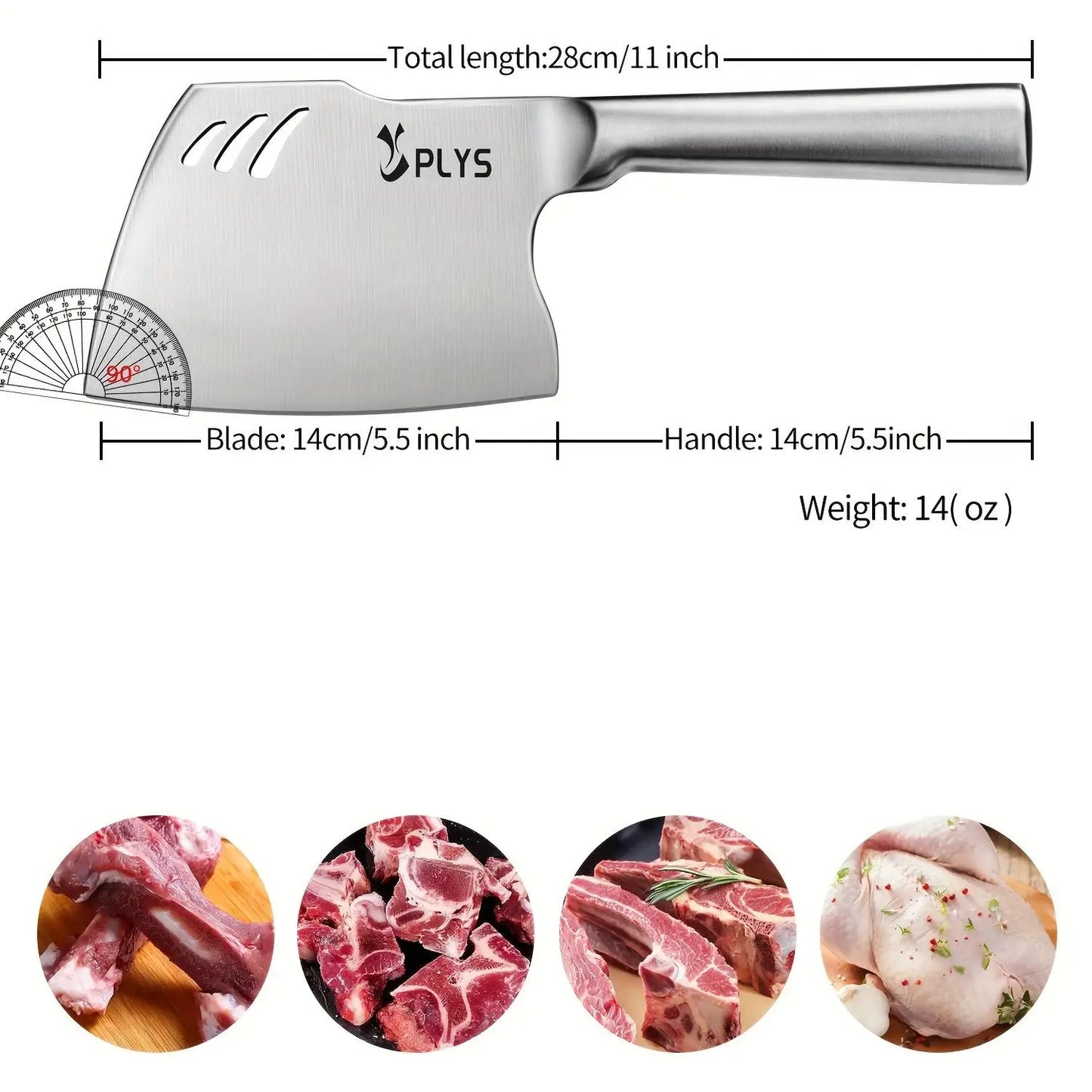 Stainless Steel Thickened Blade Bone Chopping Knife: Heavy Duty Butcher's Axe