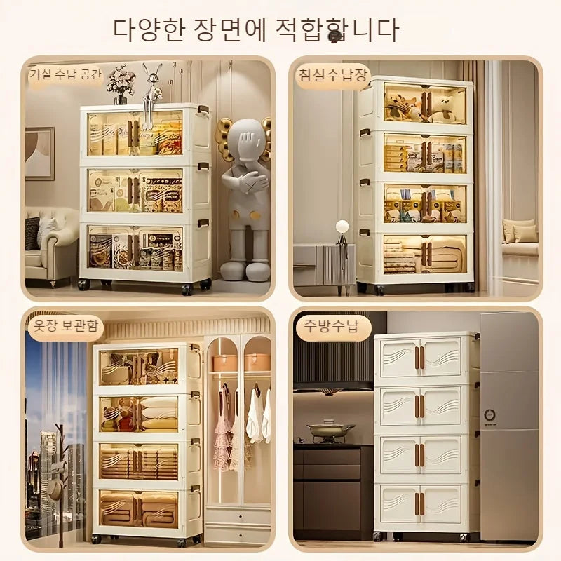 Foldable Storage Box with Clear Door - Spacious, Durable, and Easy-to-Assemble