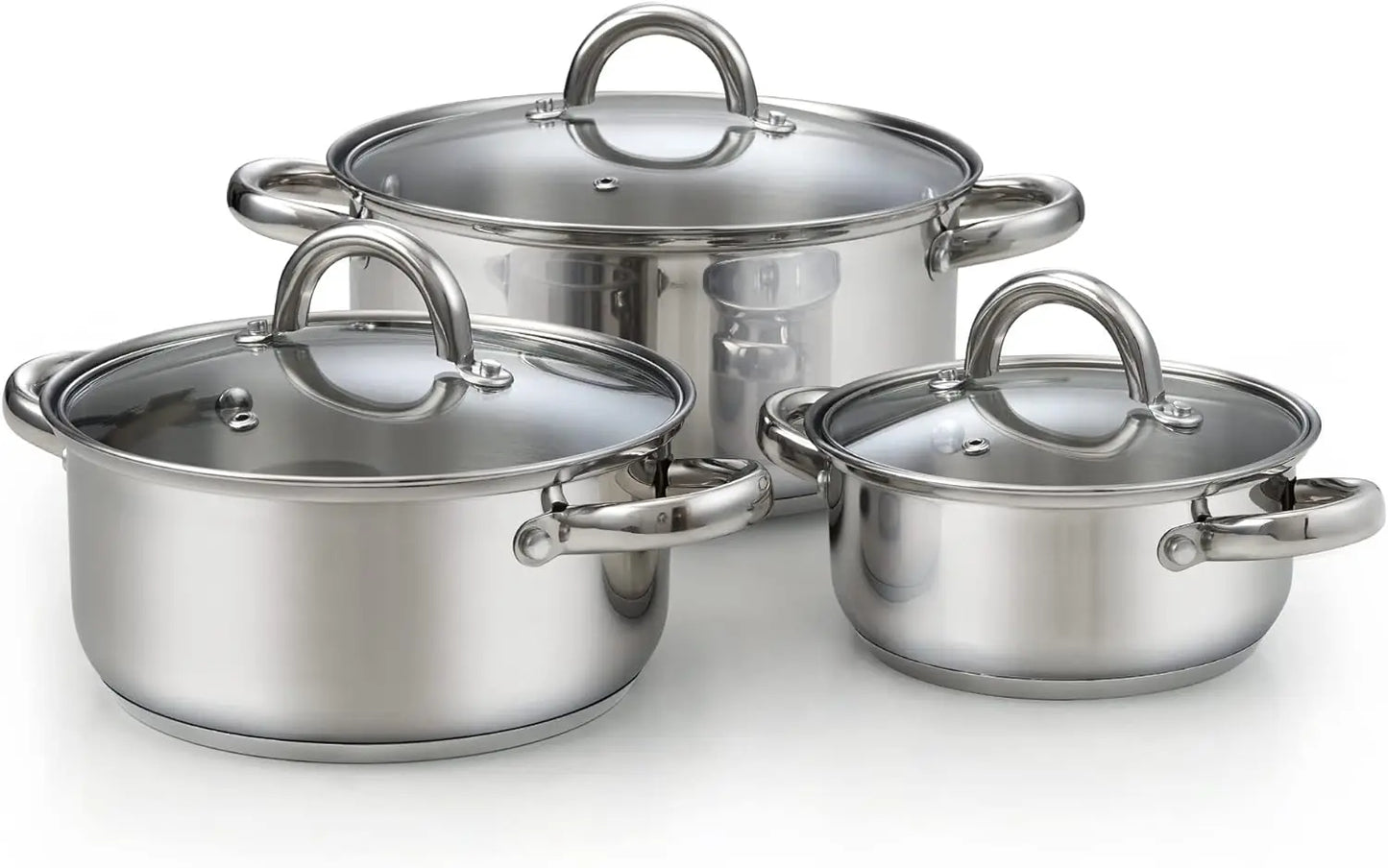 12-Piece Professional Stainless Steel Pots and Pans w/ lids