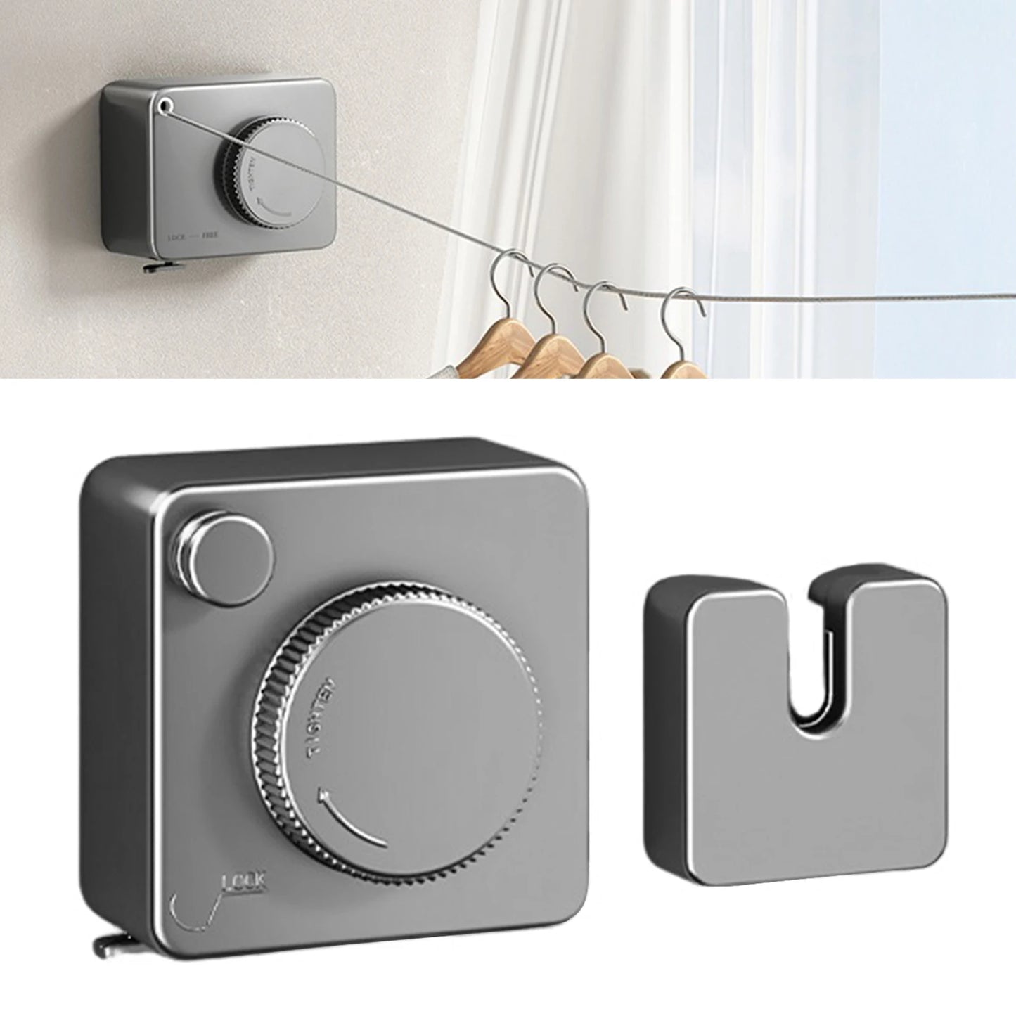 Invisible Clothesline: Retractable Stainless Steel Pull-out Cable