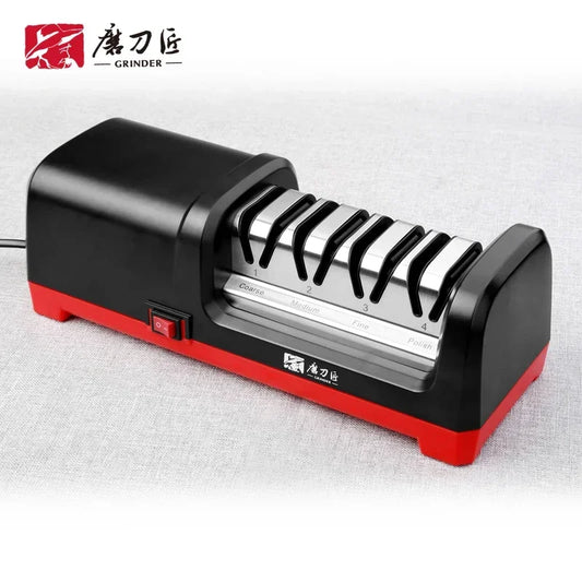 GRINDER 4 Stage Diamond Electric Knife Sharpener With 2800rpm Rotational Speed And 18W Rated Power
