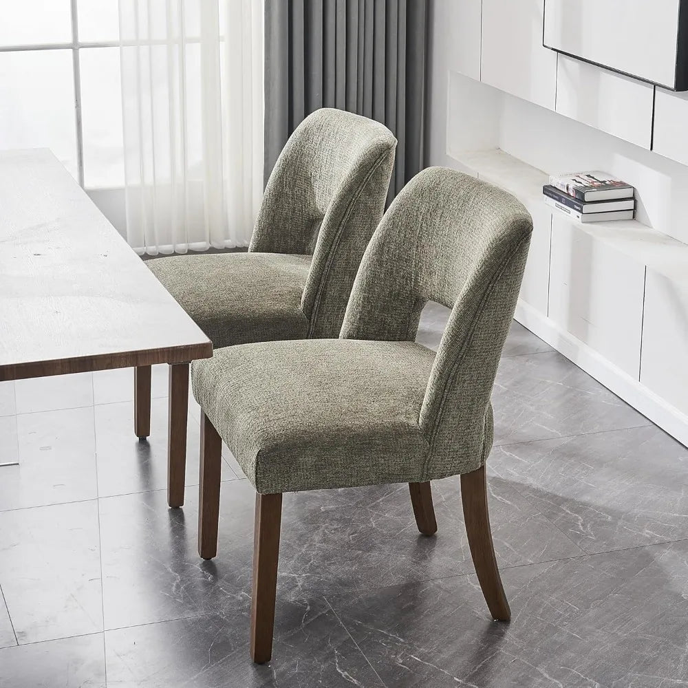 Modern Fabric Upholstered Dining Room Chair Set of 2, 8 Colors