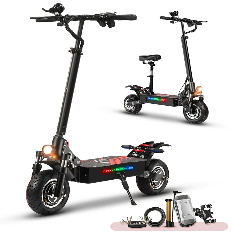 High-Speed Off-Road Electric Scooter: 3200W Dual Motor, Long Endurance, Foldable