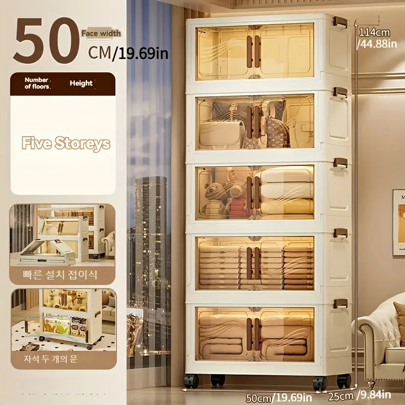 Foldable Storage Box with Clear Door - Spacious, Durable, and Easy-to-Assemble