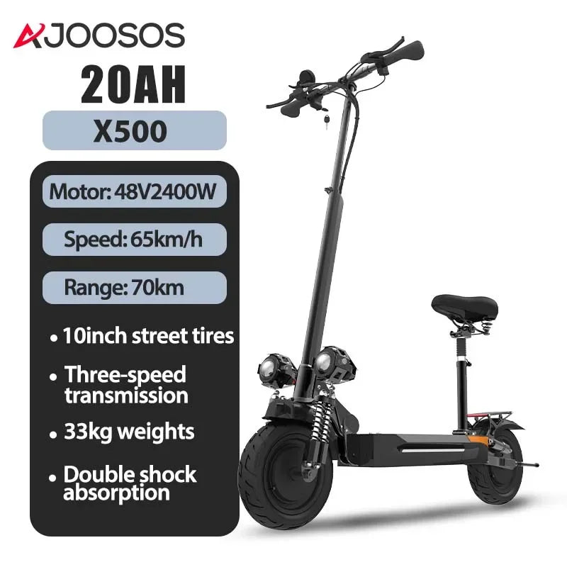 2400W-5600W Electric Scooter:  Dual Motor, Removable Seat