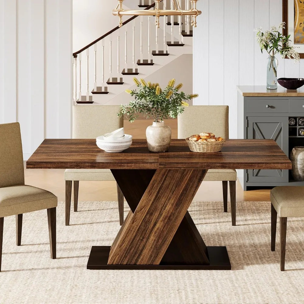 55-Inch Modern Farmhouse Dining Table for 4