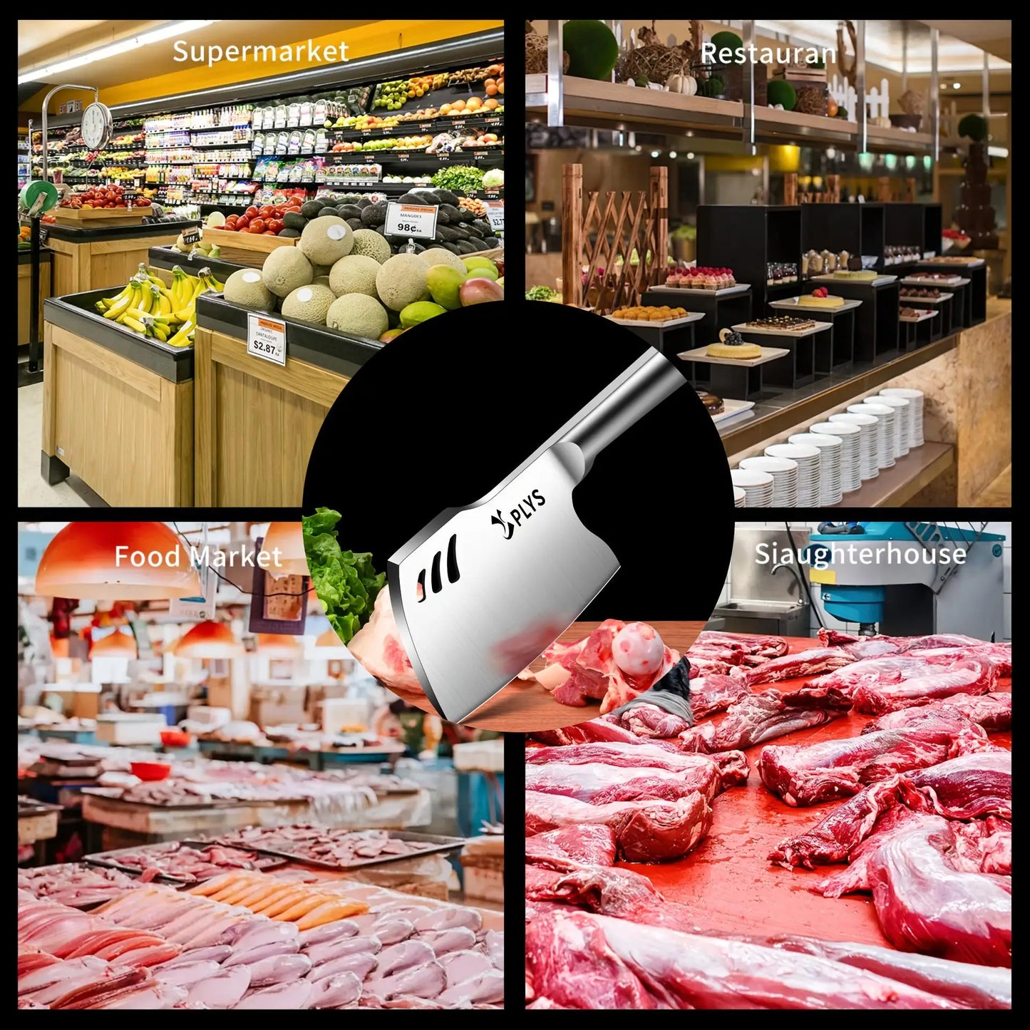 Stainless Steel Thickened Blade Bone Chopping Knife: Heavy Duty Butcher's Axe