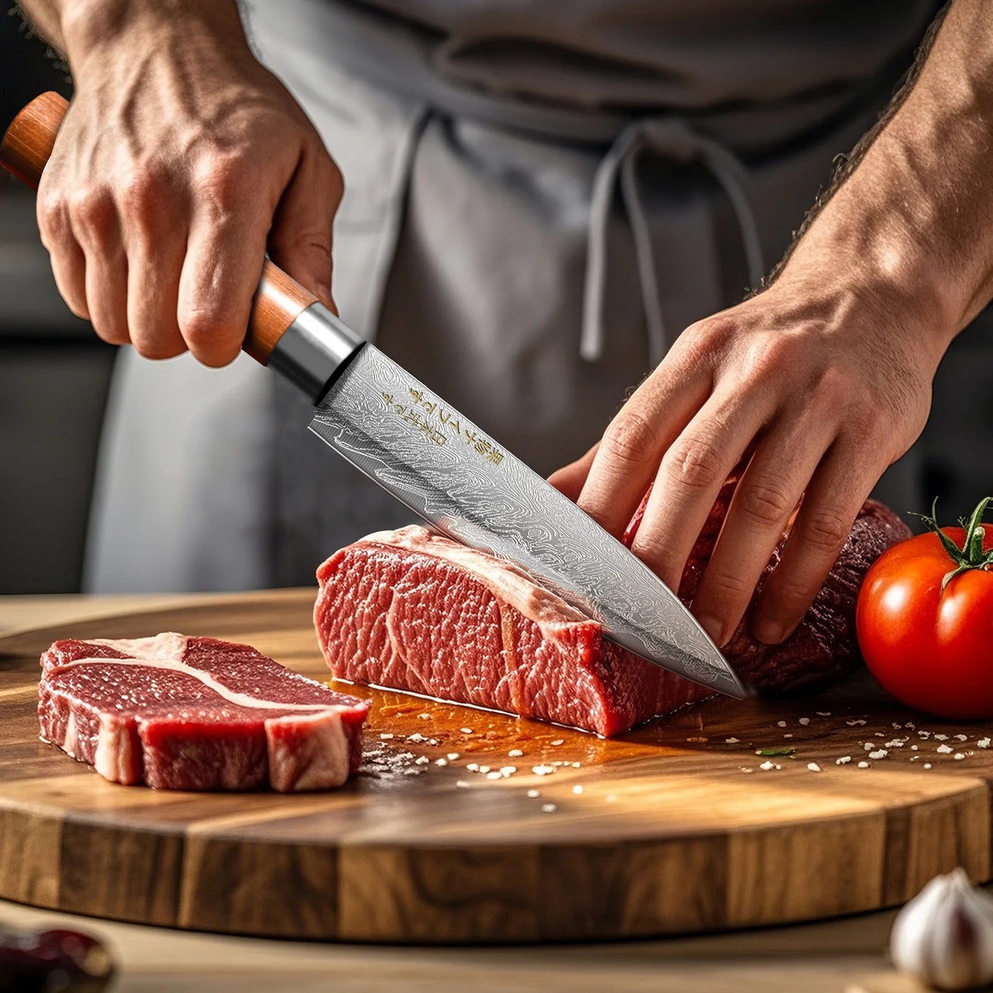 4-Piece Ultra-Sharp Japanese Chef Knife Set - Professional Kitchen Knives for Meat, Bones, and Fruit, Perfect for Commercial kitchen