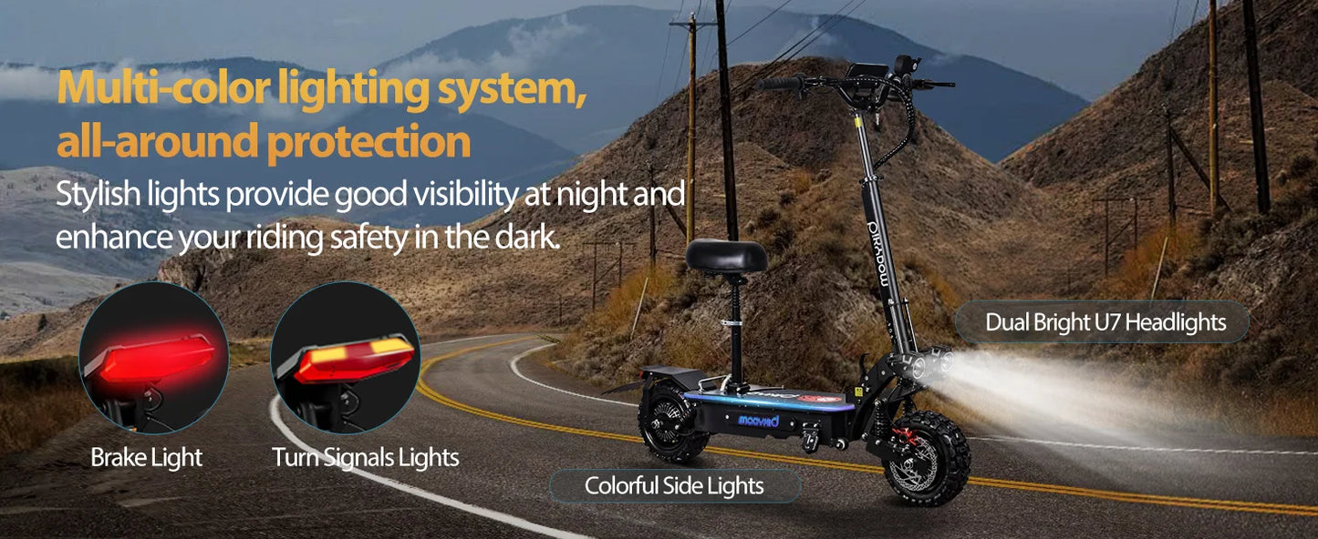 Electric Scooter for Adults, 5600W Dual Motors Up to 50 MPH, Range 50 Miles, 60V, 27Ah, Large Capacity Battery