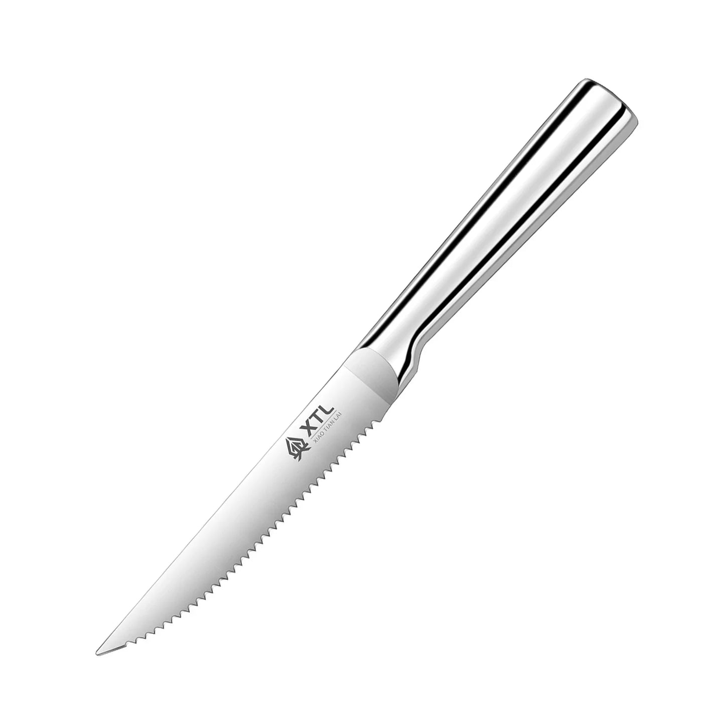 Steak Knife Set: Stainless Steel Kitchen Knives - One Piece, Handle to the Tip of the Blade