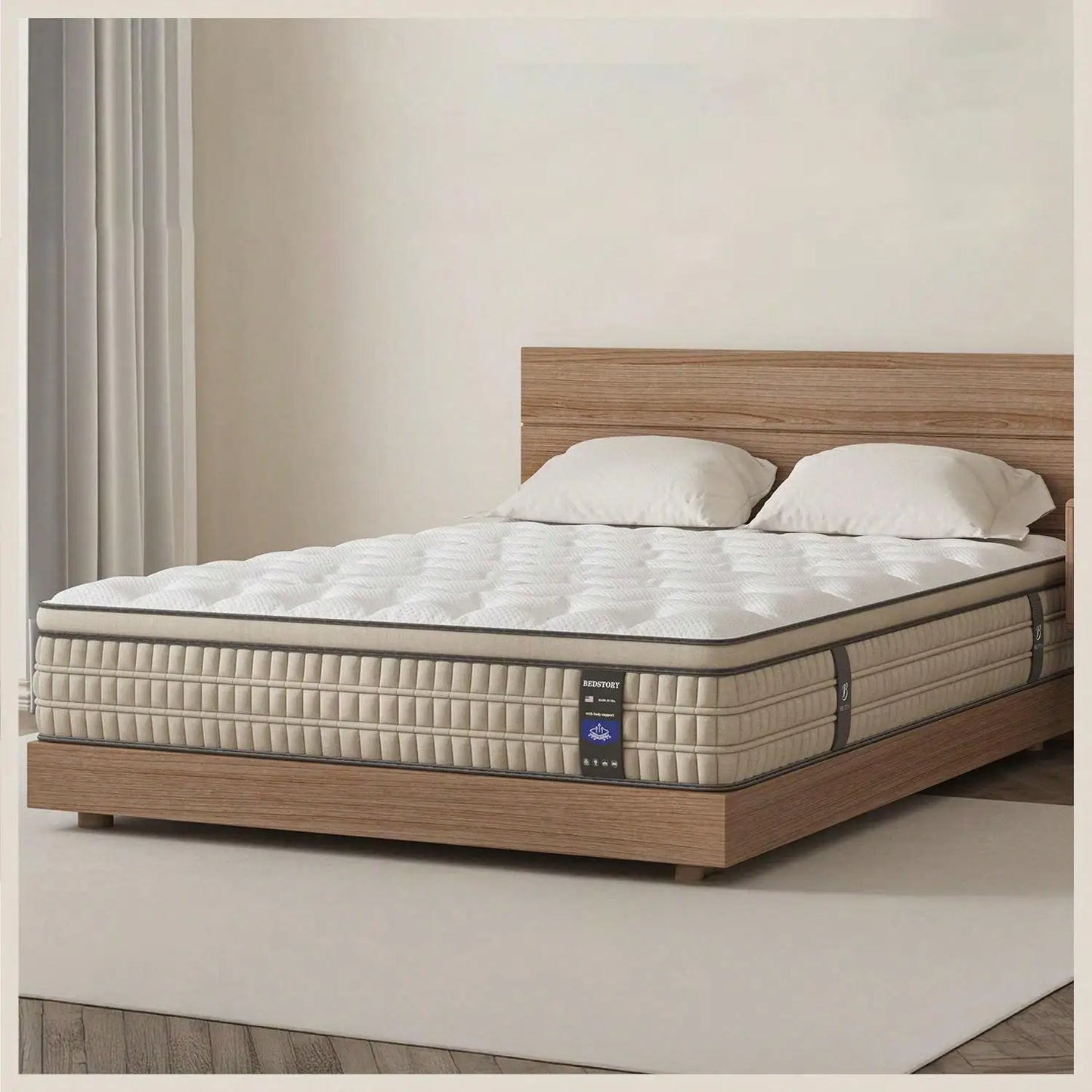 12 Inch Full to King Hybrid Gel Memory Foam Mattress, Breathable Fabric for Comfortable Sleep