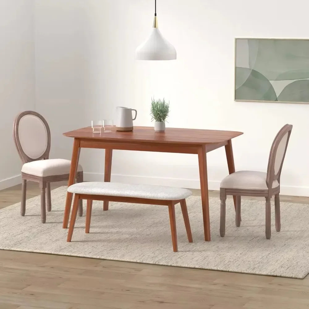 French Country Dining Chairs Set of 6 - Vintage Louis Chairs with Curved Backrest and Beautifully Carved Solid Wood Frame