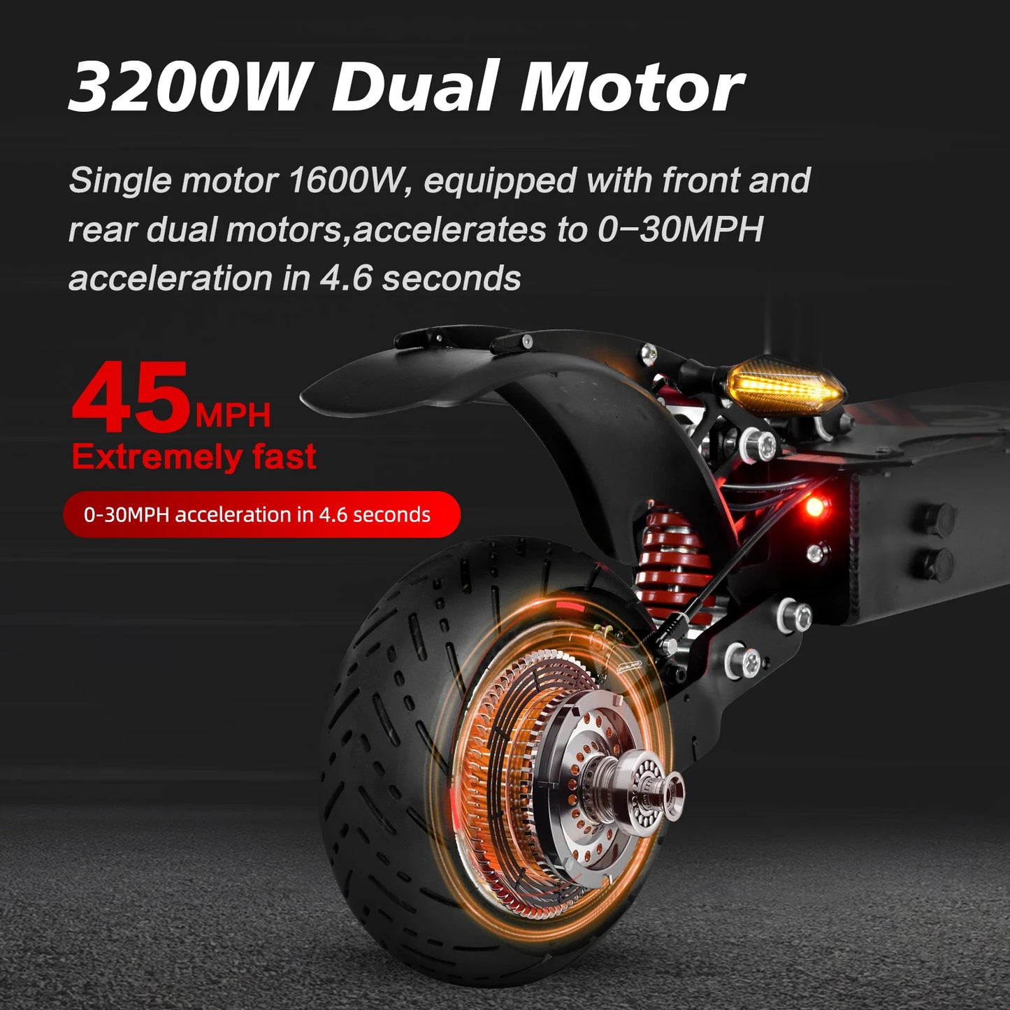 High-Speed Off-Road Electric Scooter: 3200W Dual Motor, Long Endurance, Foldable