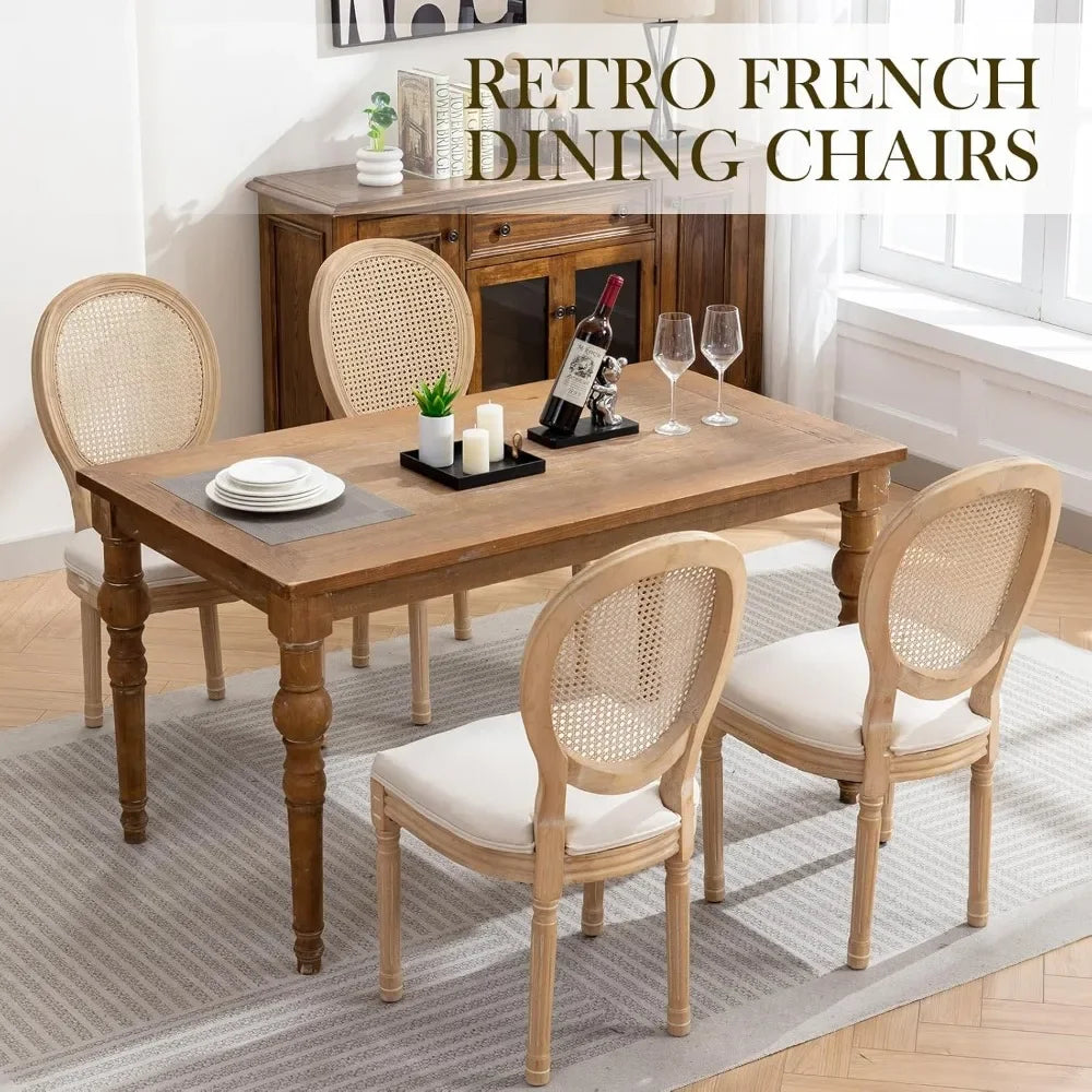 Fabric Upholstered French Country Dining Chairs, Choice of Color