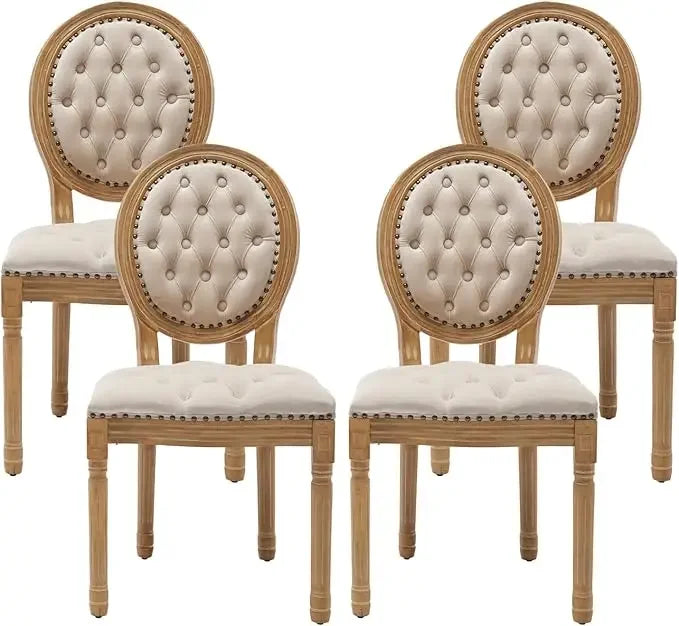 Fabric Upholstered French Country Dining Chairs, Choice of Color
