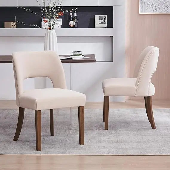 Modern Fabric Upholstered Dining Room Chair Set of 2, 8 Colors