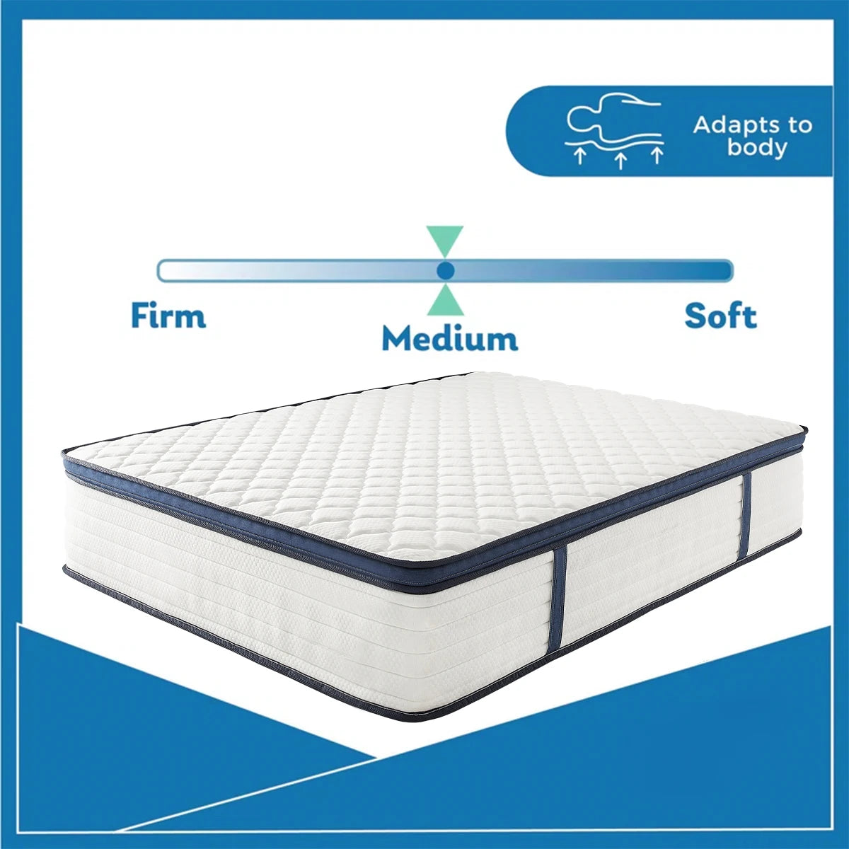 Gel Memory Foam Hybrid Mattress , Pressure Relief, Medium Firm Comfort, Motion Isolation, Mattress in a box
