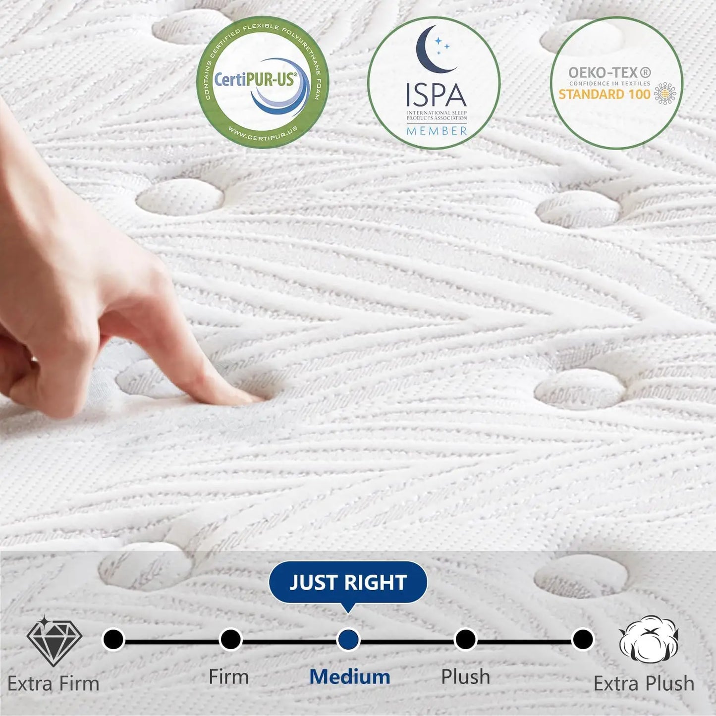 King Size Mattress,14 Inch Hybrid Mattress in a Box with Gel Memory Foam, Pocket Spring, Pressure Relief