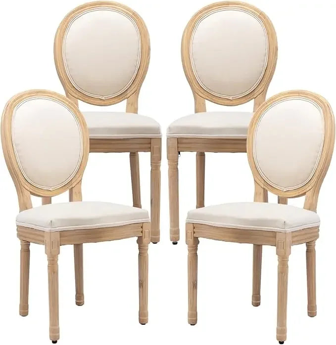 Fabric Upholstered French Country Dining Chairs, Choice of Color